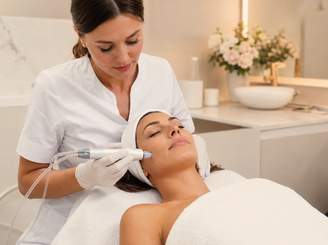 Tratament de hidratare facială profesională pentru tenul tern în clinica Dr. Leventer